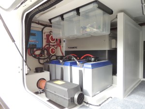 Installed overhead storage bins