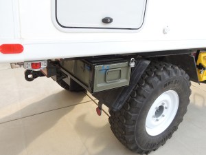 Installed under subframe storage boxes