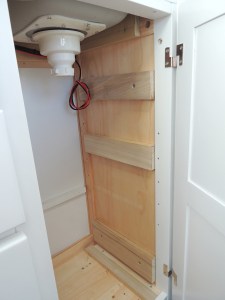 Installed water pump mount standoffs under sink