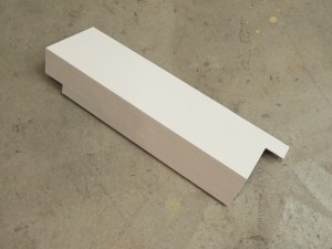 Measured, fabricated, and painted wire chase cover for over head board