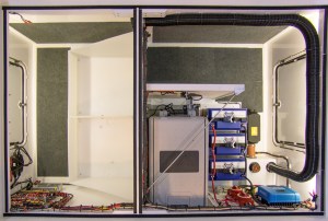 Under bed area finished and ready for bed deck