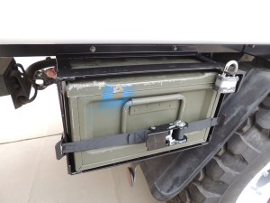 Installed anti-rattle straps on under subframe storage boxes