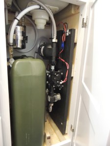 Wired and plumbed final water pump assembly