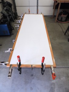 Final bonded and assembled bathroom door