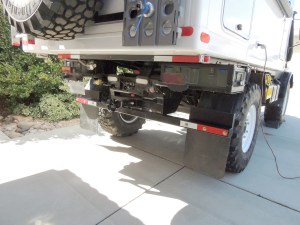 Final installed rear bumper and mud flaps