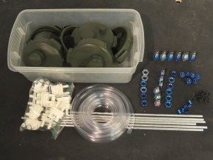 Installed machined barb bulkhead fittings in water Jerry cans