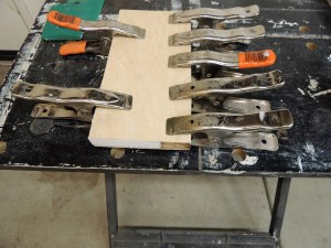 Made bond test sample for bathroom door assembly