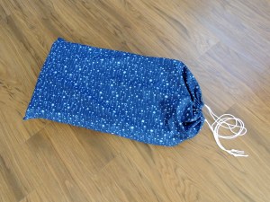 Sewed drawstring bag for portable propane stove